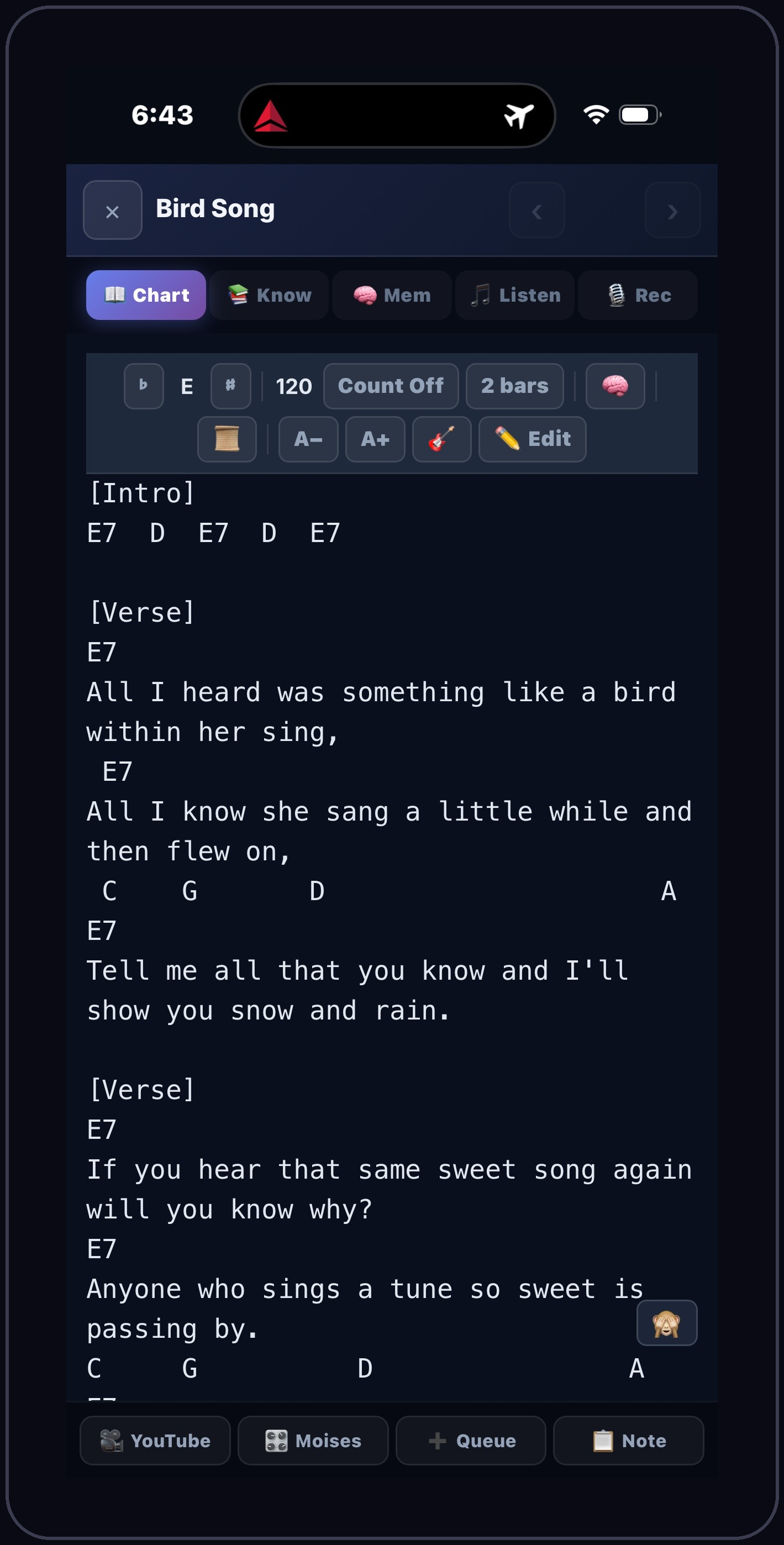 Song library snapshot