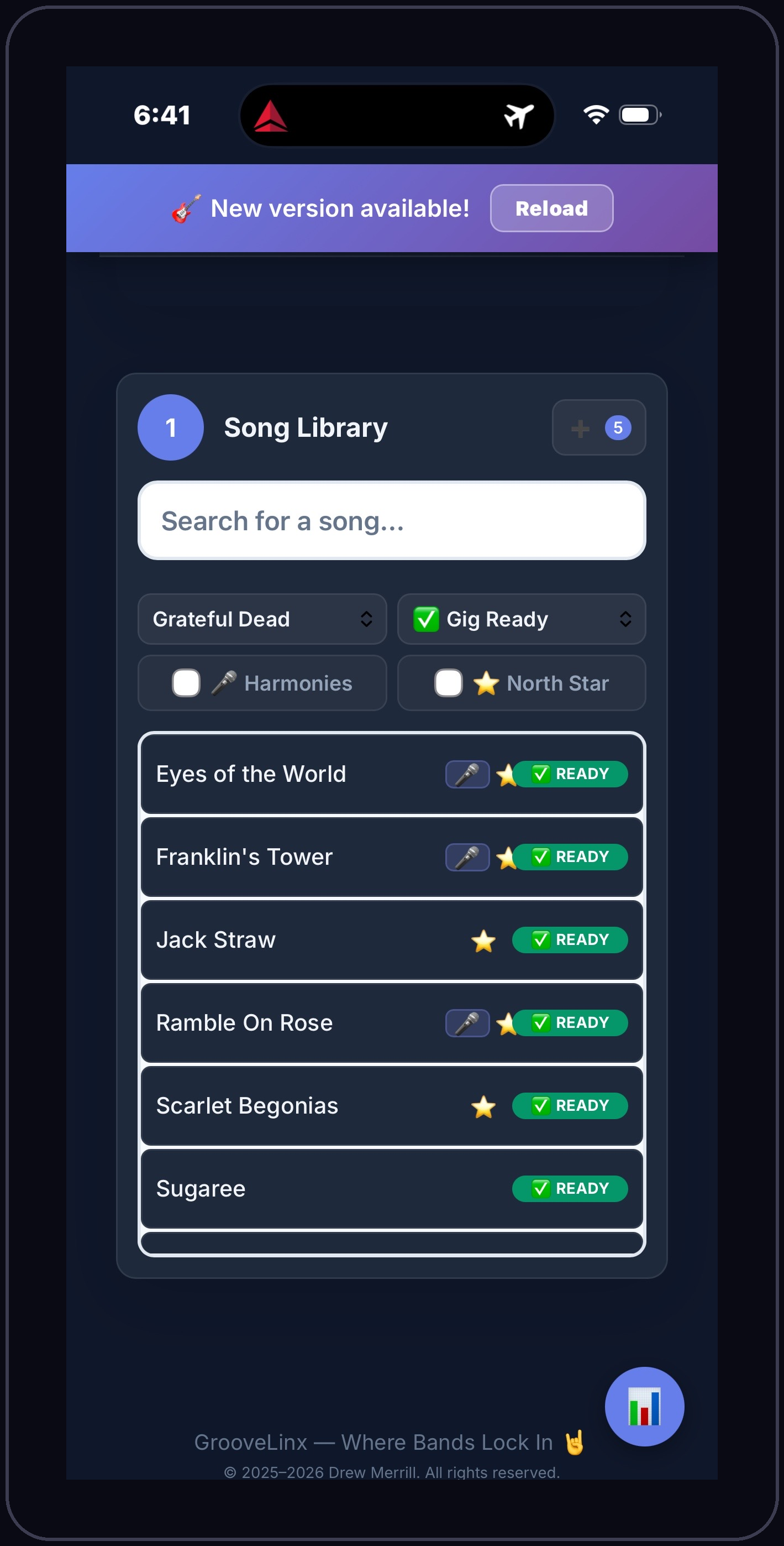 Rehearsal chopper snapshot